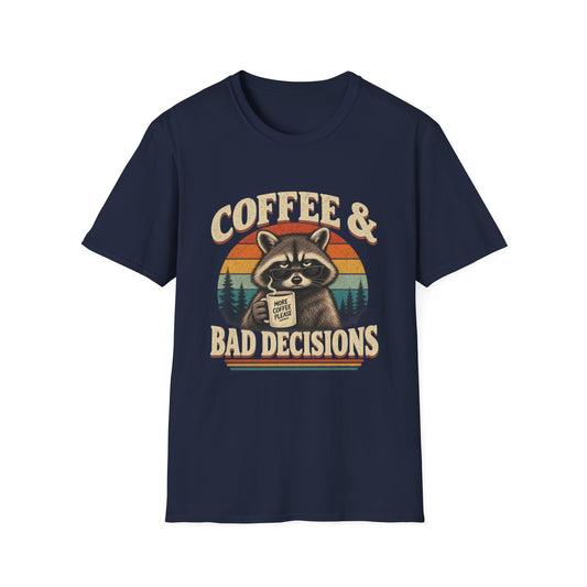 Coffee & Bad Decisions Raccoon T-Shirt