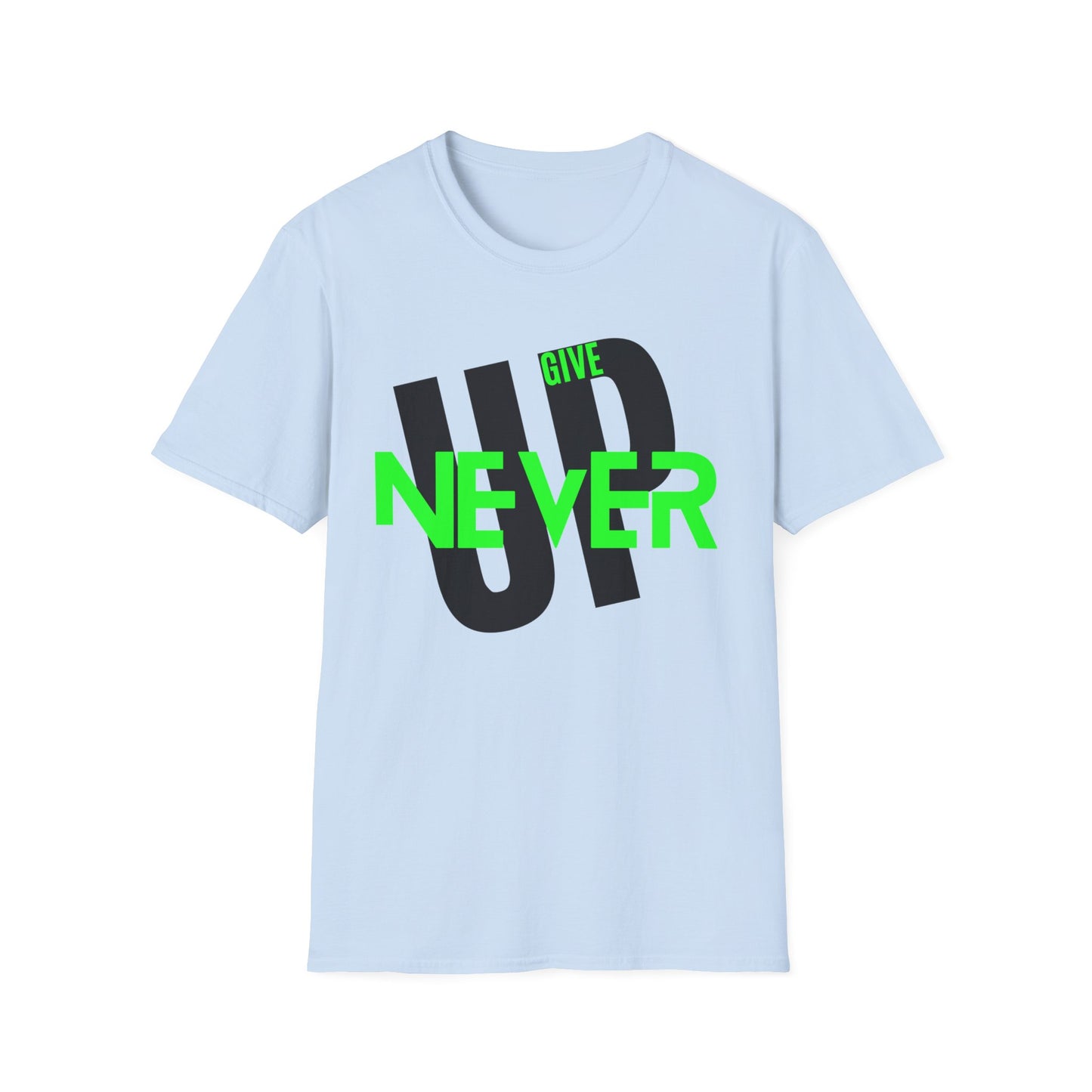 Motivational Unisex Softstyle T-Shirt - 'Never Give Up' Inspiration