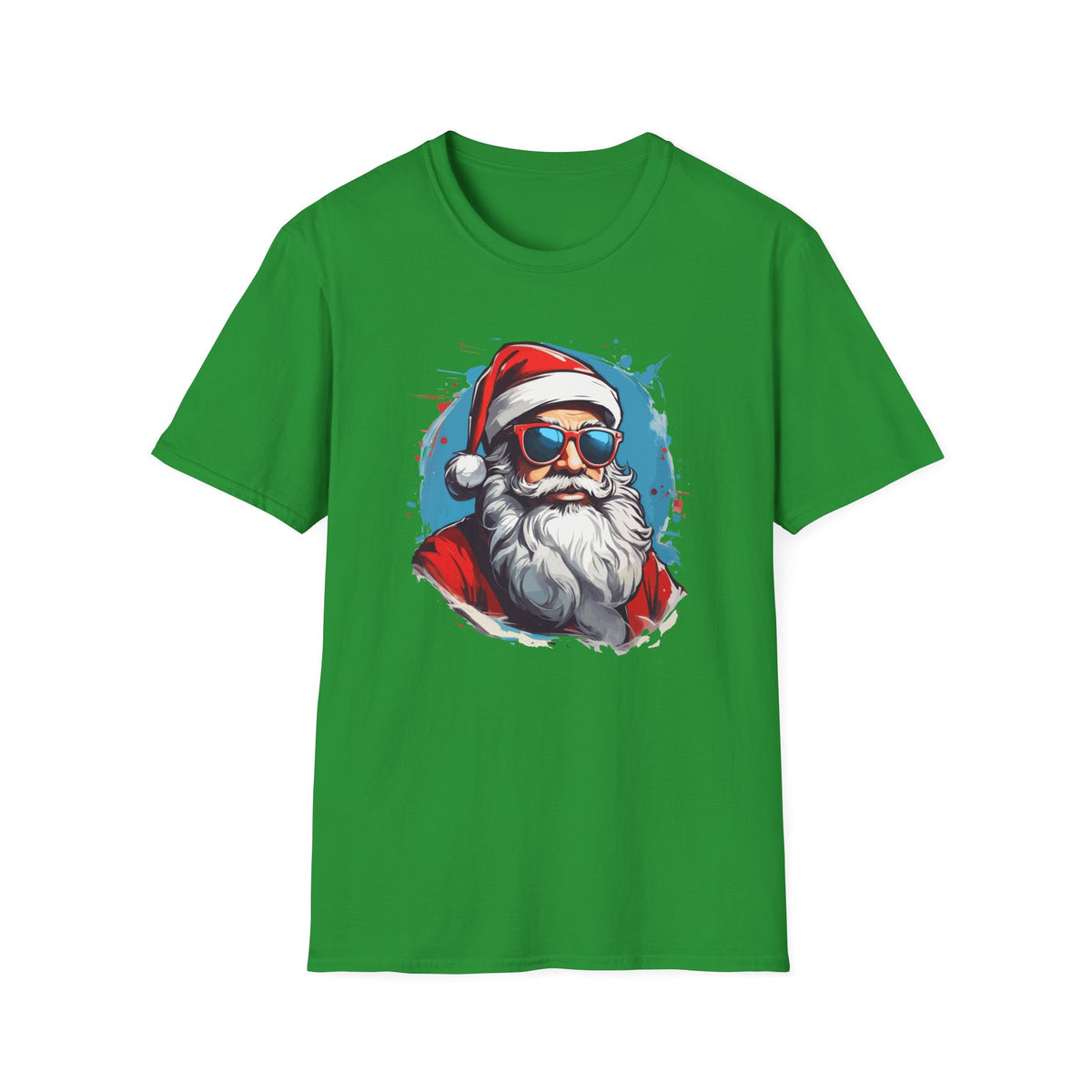 Cool Sunglasses Santa T-Shirt — Retro Hipster Christmas Tee