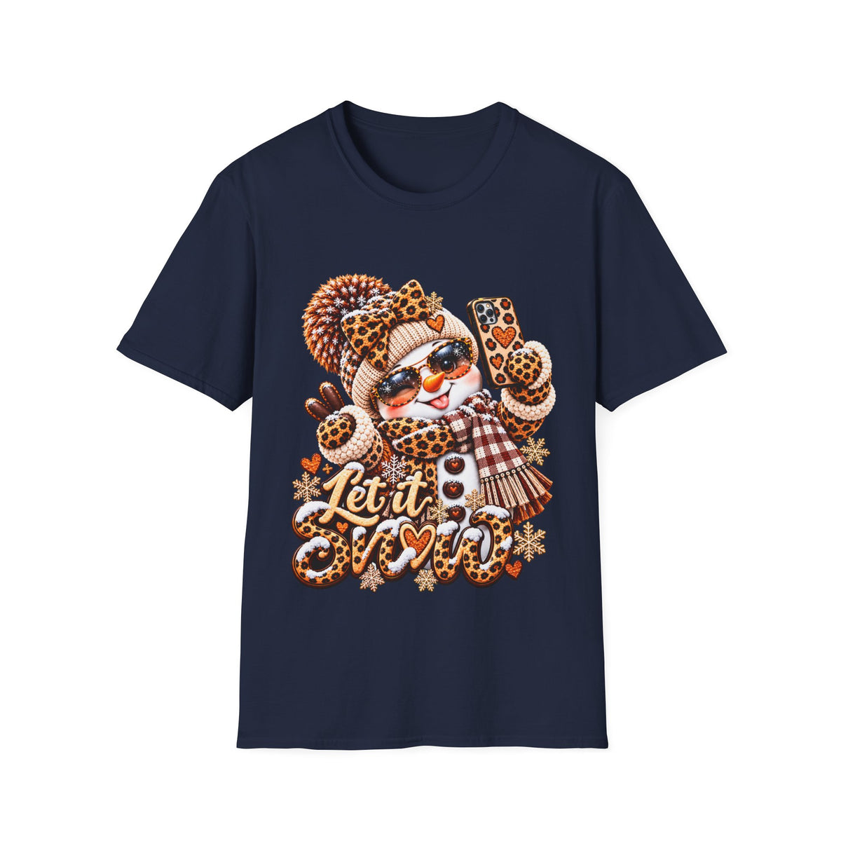 Let It Snow Leopard Christmas T-Shirt