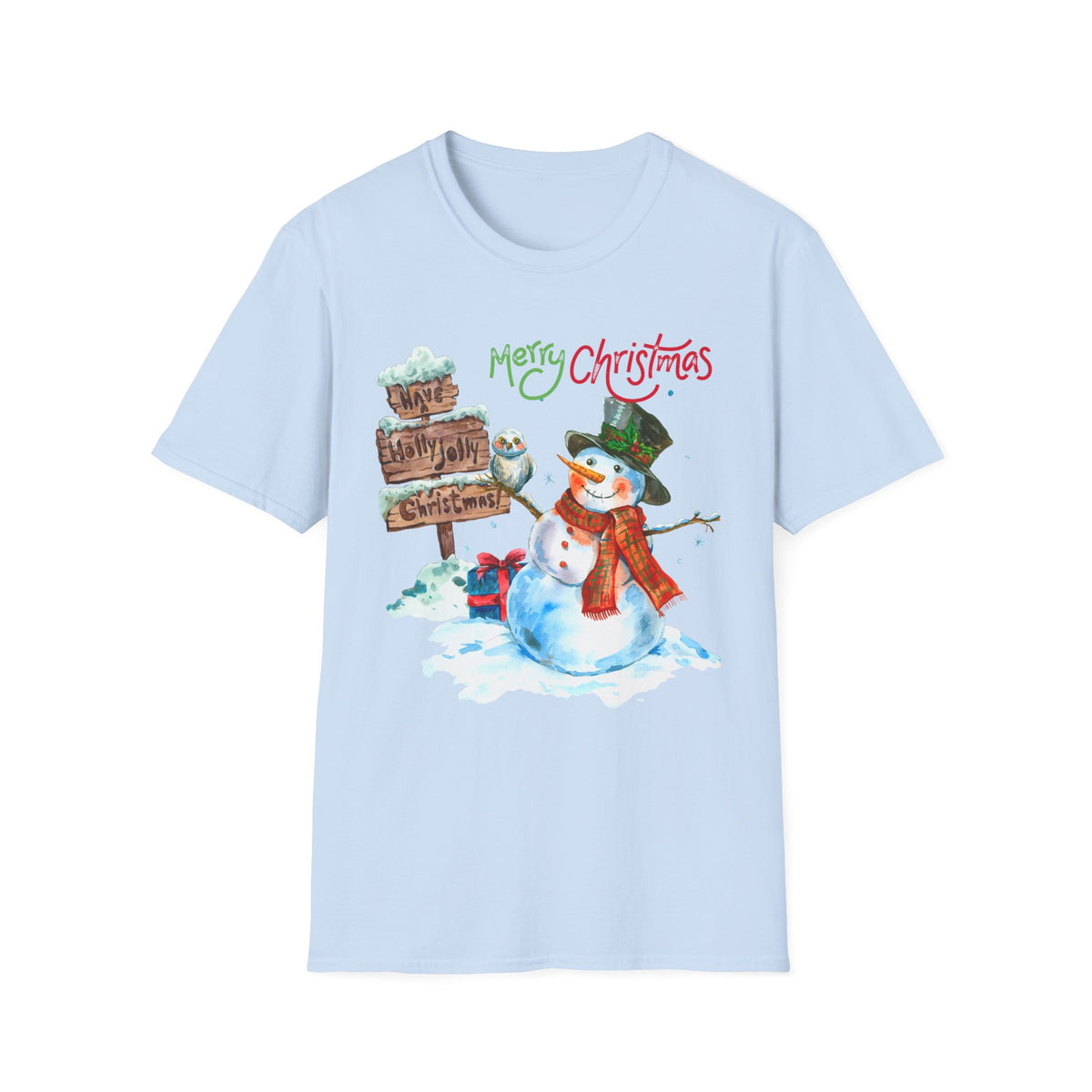 Merry Christmas Snowman T-Shirt — Festive Holiday Graphic Tee