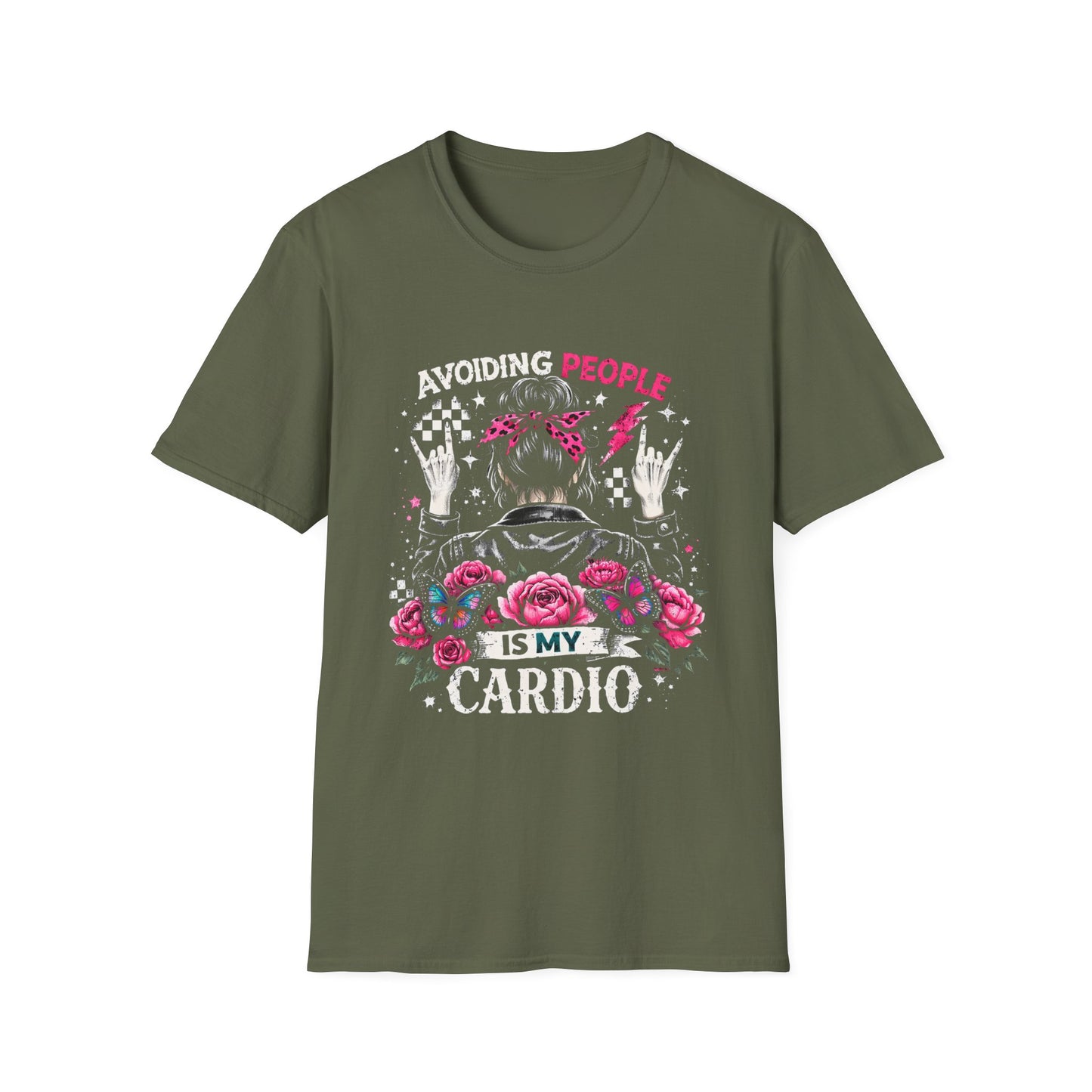 Avoiding People Is My Cardio T-Shirt – Funny Introvert Graphic Tee