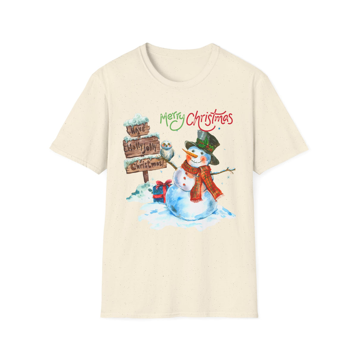 Merry Christmas Snowman T-Shirt — Festive Holiday Graphic Tee
