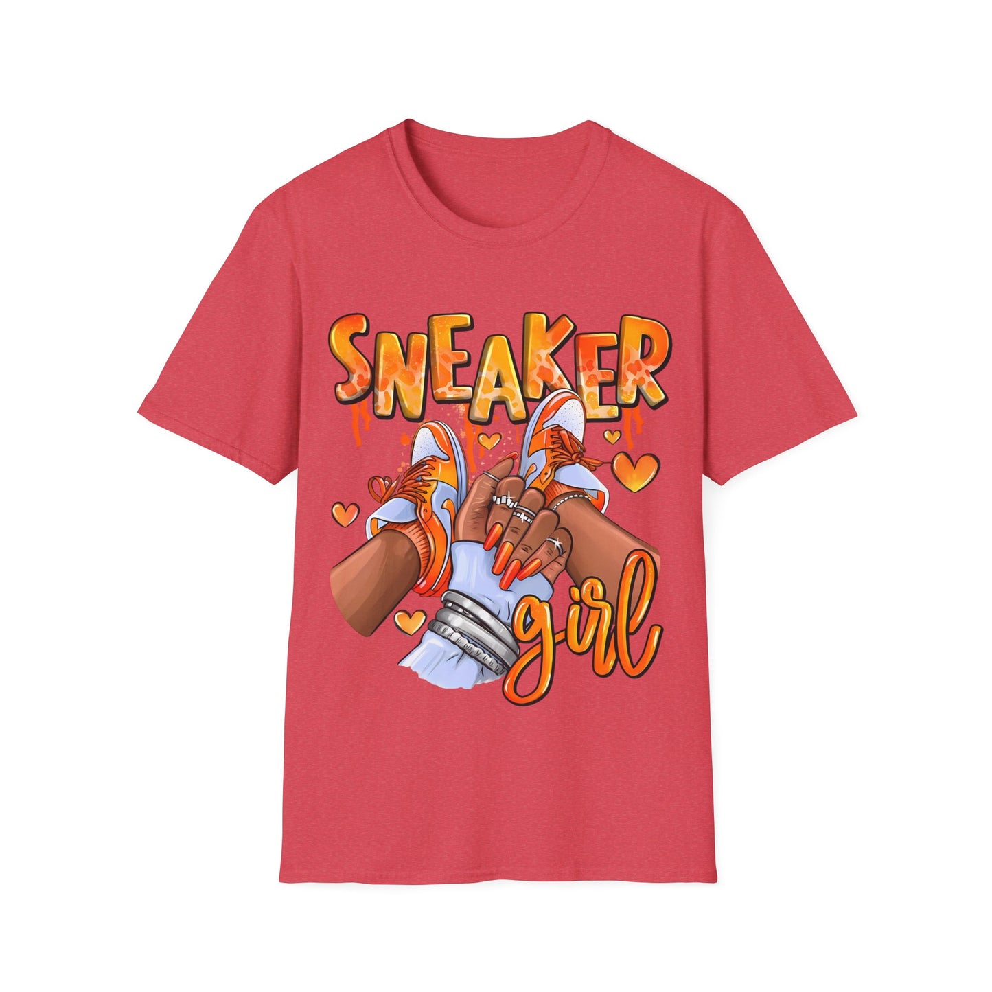 Sneaker Girl T-Shirt – Cute Orange Graphic Tee for Sneaker Lovers