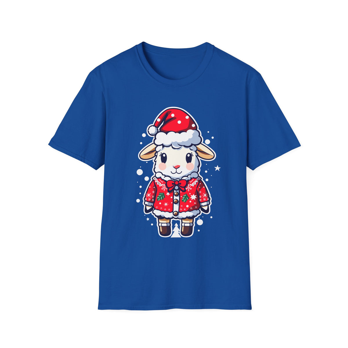 Sheep in Santa Hat T‑Shirt — Cute Christmas Lamb Holiday Tee