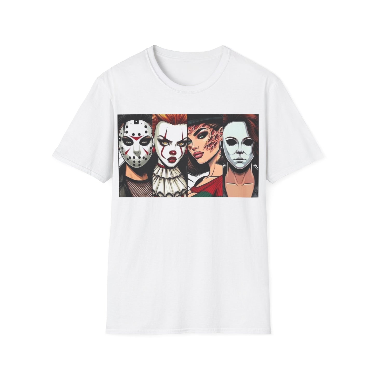 Horror Icons Graphic T-Shirt — Masks Collage Halloween Tee