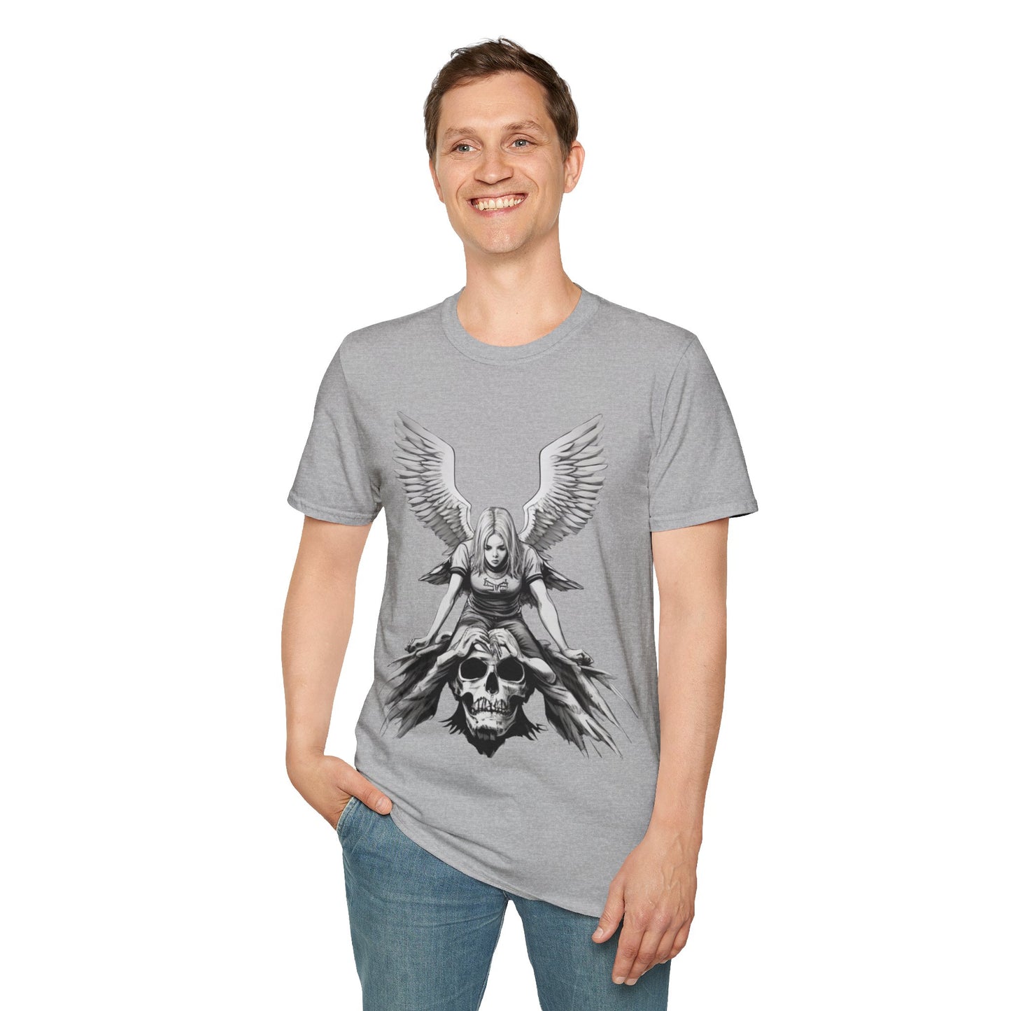 Angel & Demon Skull Graphic Unisex Tee