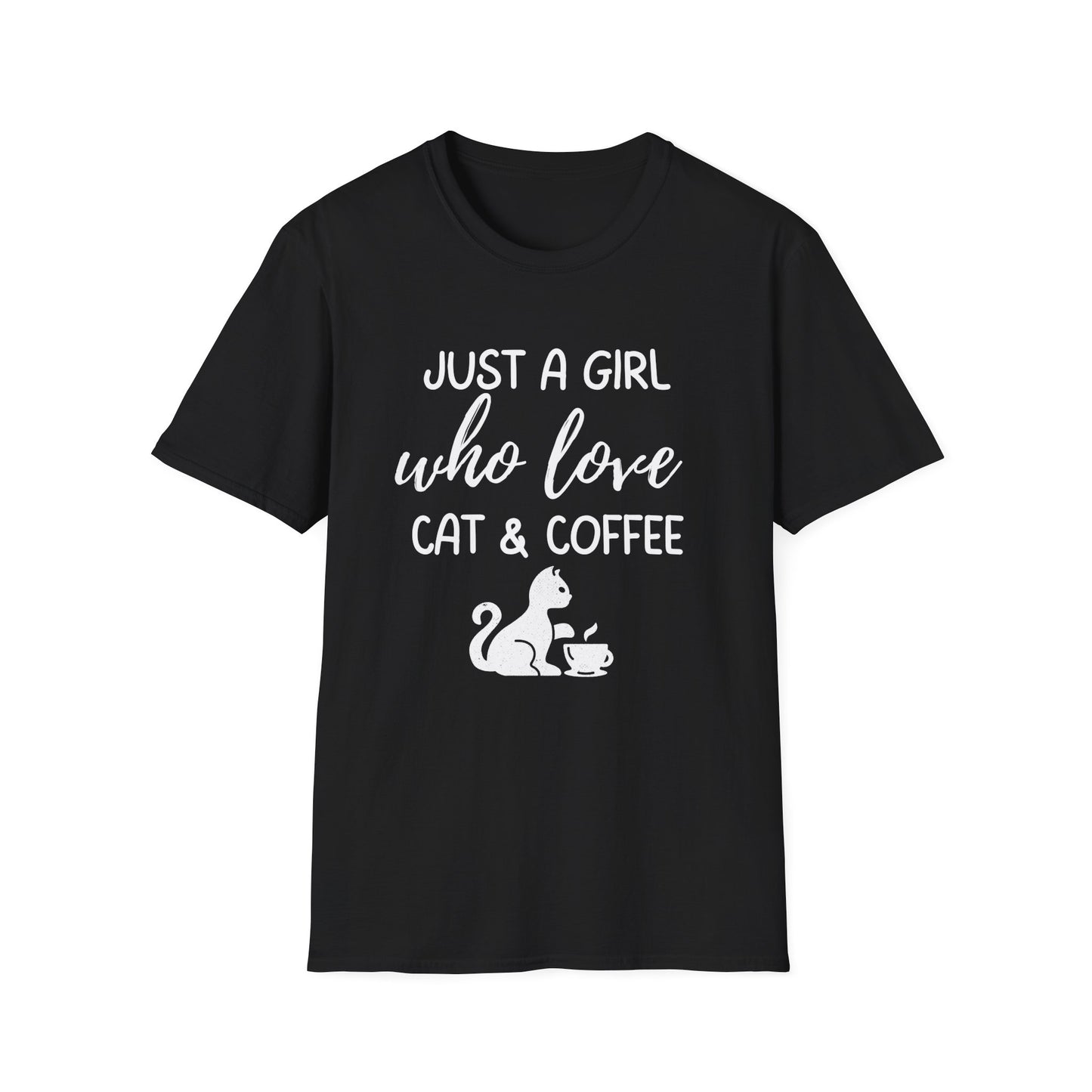 Just a Girl Who Loves Cat & Coffee Softstyle T-Shirt