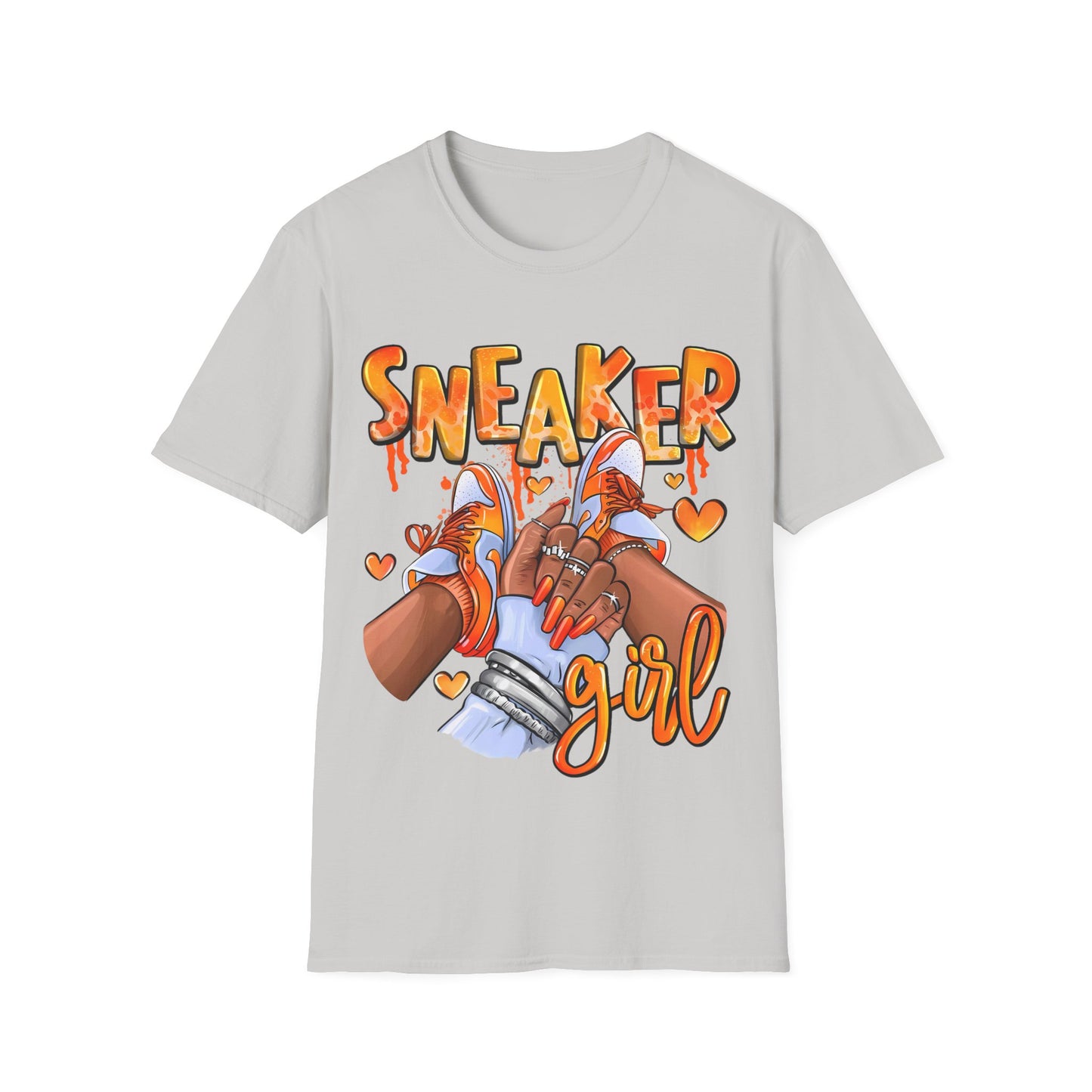 Sneaker Girl T-Shirt – Cute Orange Graphic Tee for Sneaker Lovers