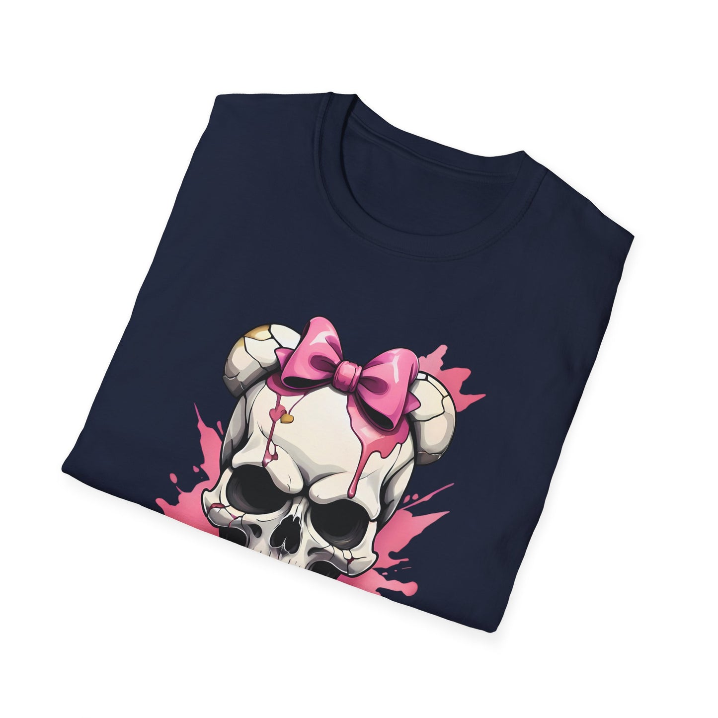 Skull Girl Graphic T-Shirt — Pink Bow Punk Skull Tee