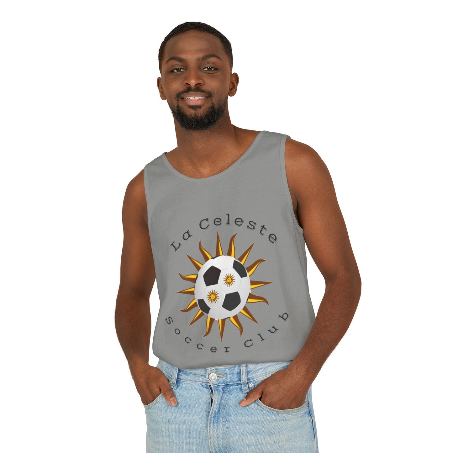La Celeste Soccer Club Unisex Tank Top, Custom Soccer Team Top, Casual Athletic Wear, Summer Graphic Tee, Gifts for Soccer Lovers