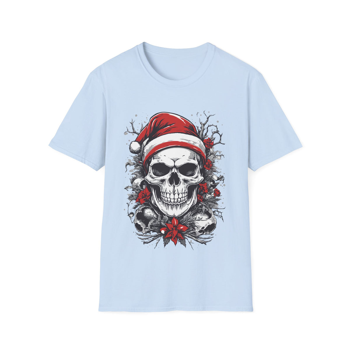 Skull Santa T-Shirt — Gothic Christmas Holiday Tee