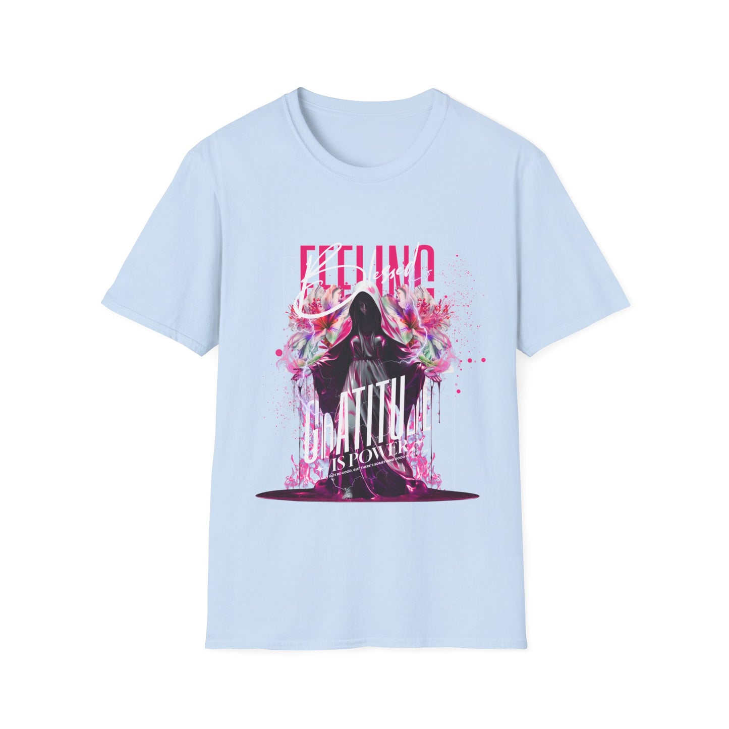 Feeling Beautiful Is Powerful T-Shirt — Floral Hooded Silhouette Tee
