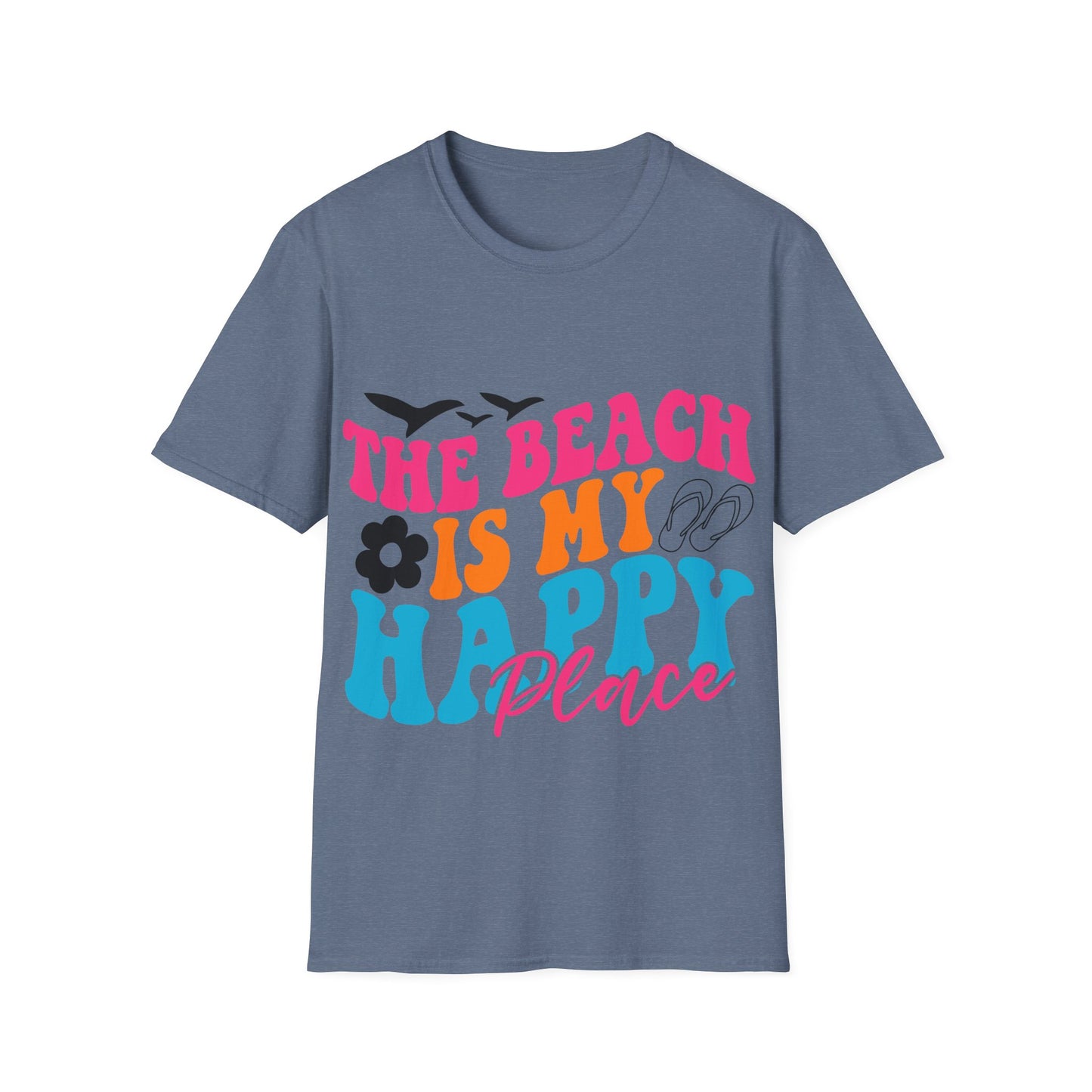 The Beach is my Happy Place ,Unisex Softstyle T-Shirt
