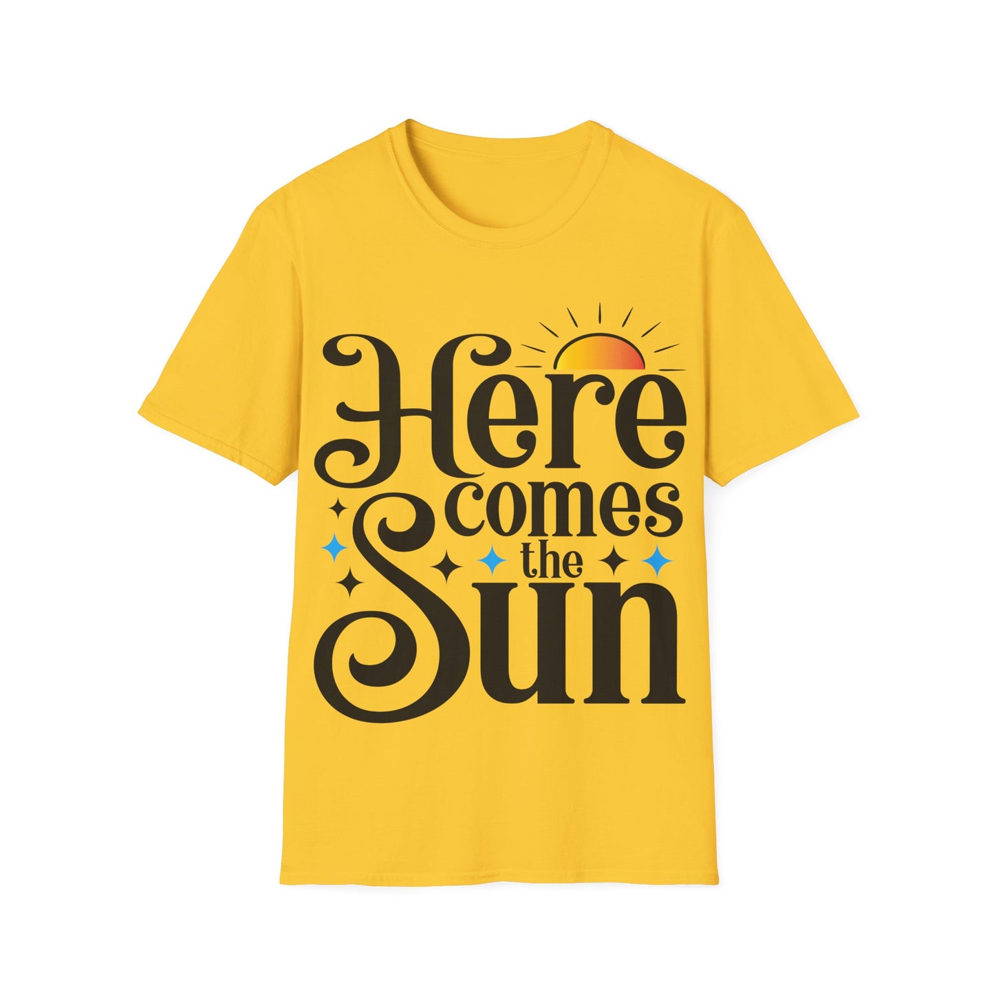 Here Comes the Sun T-Shirt — Retro Sunrise Graphic Tee