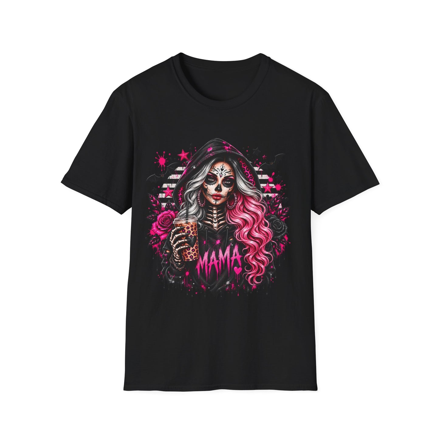 Dia de los Muertos Skull Girl T-Shirt — 'MAMA' Gothic Sugar Skull Tee