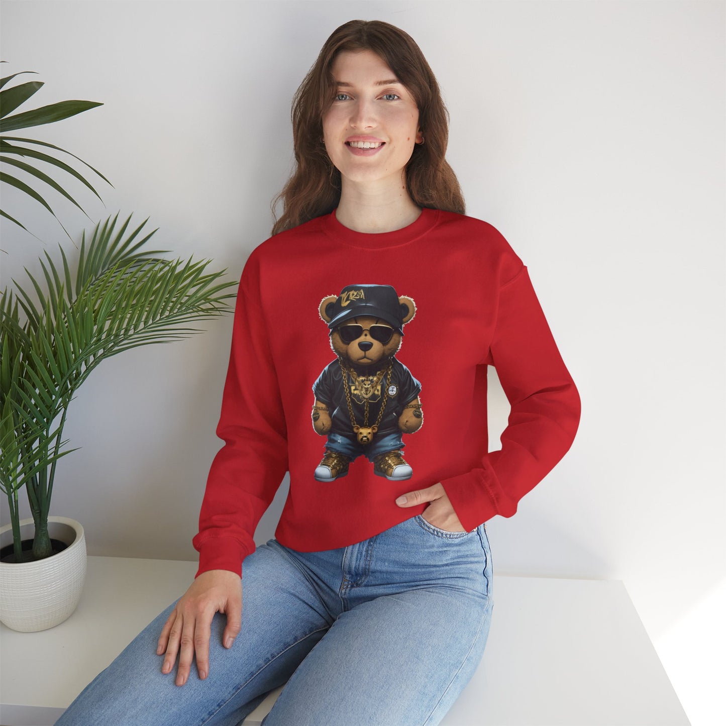 Blinged-Out Bear Graphic Sweatshirt