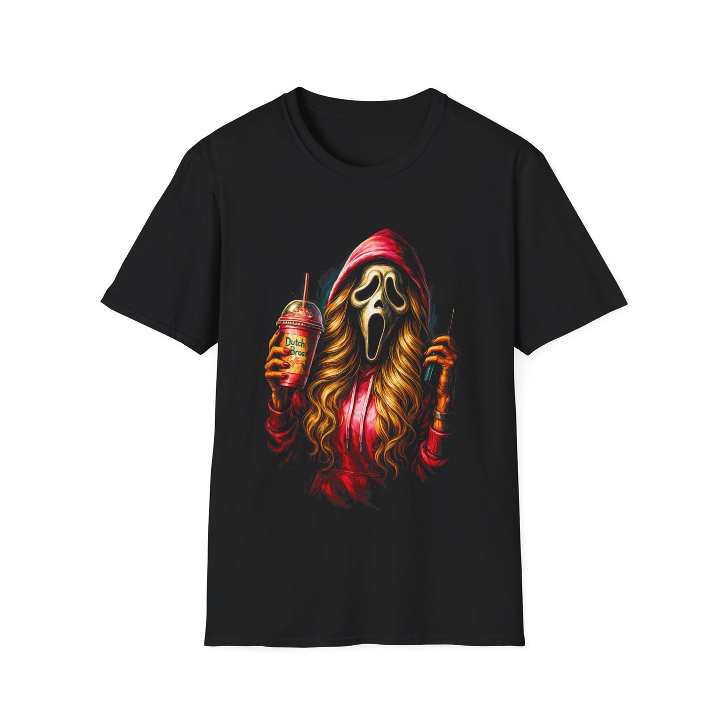 Spooky Mask Girl Hoodie Graphic T-Shirt