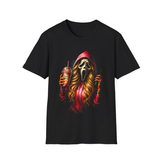 Spooky Mask Girl Hoodie Graphic T-Shirt