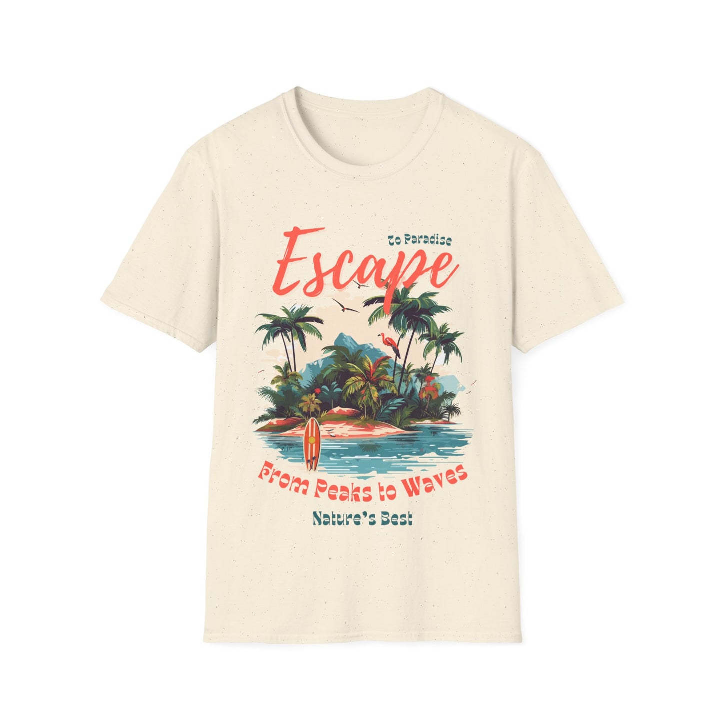 Escape to Paradise Unisex Softstyle T-Shirt – Tropical Beach Vibes