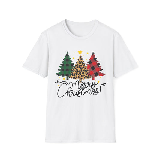 Christmas Buffalo Plaid & Leopard Tree T-Shirt — Merry Christmas Graphic Tee