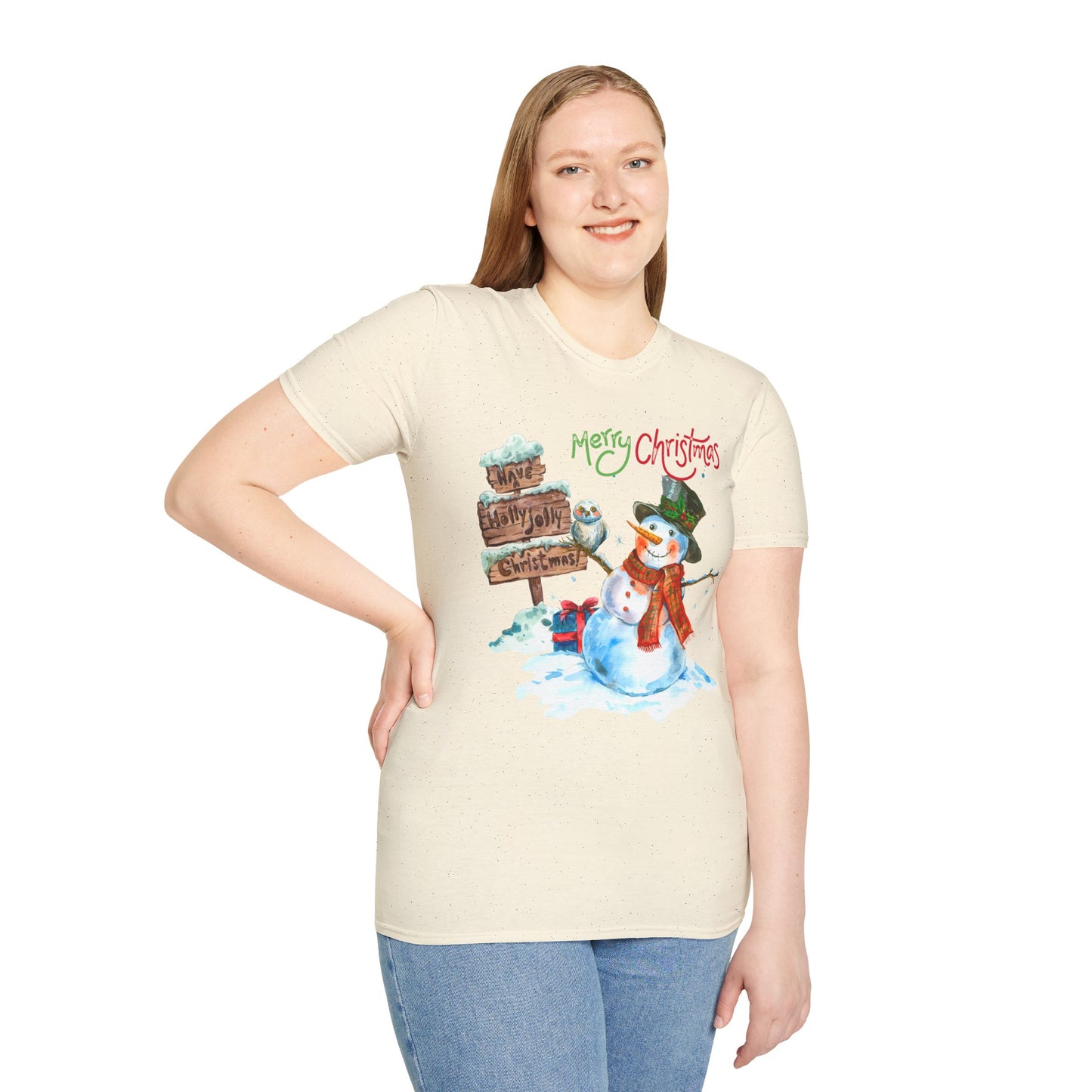 Frosty Fun Merry Christmas Snowman Unisex Tee