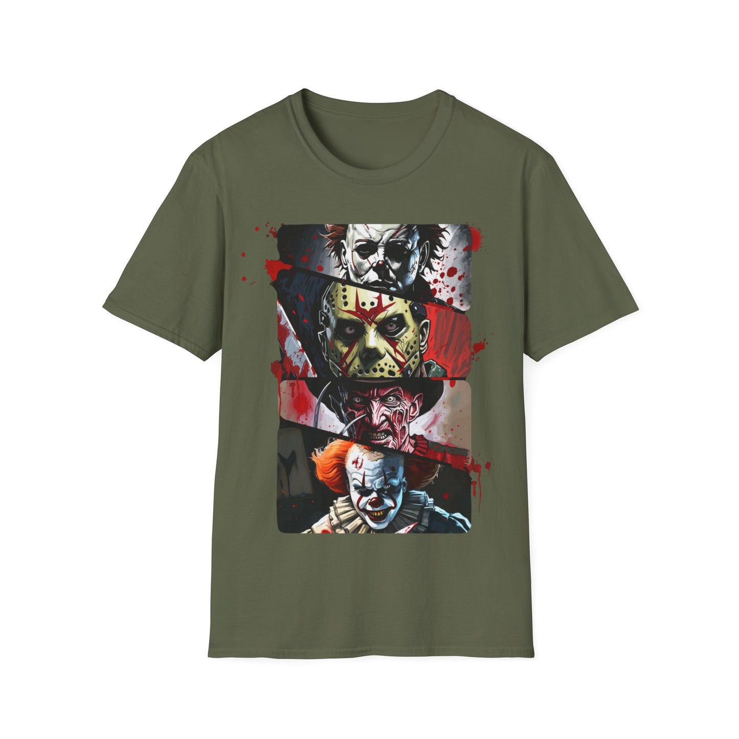 Horror Icons Split-Panel T-Shirt — Graphic Tee