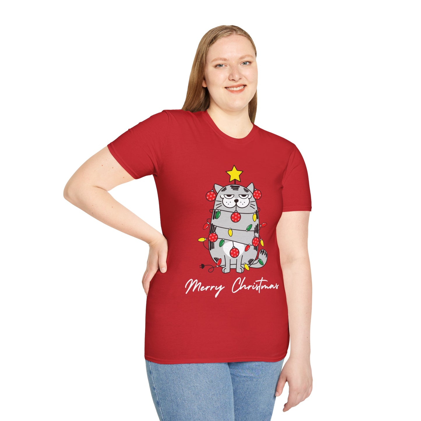 Merry Christmas Cat Unisex T-Shirt