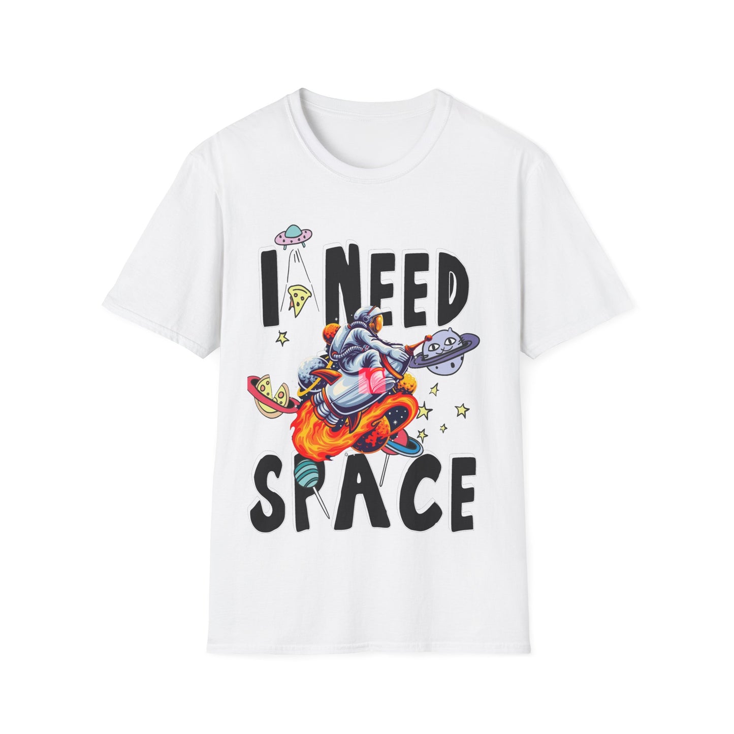 I Need Space Astronaut on a Rocket Unisex Tee