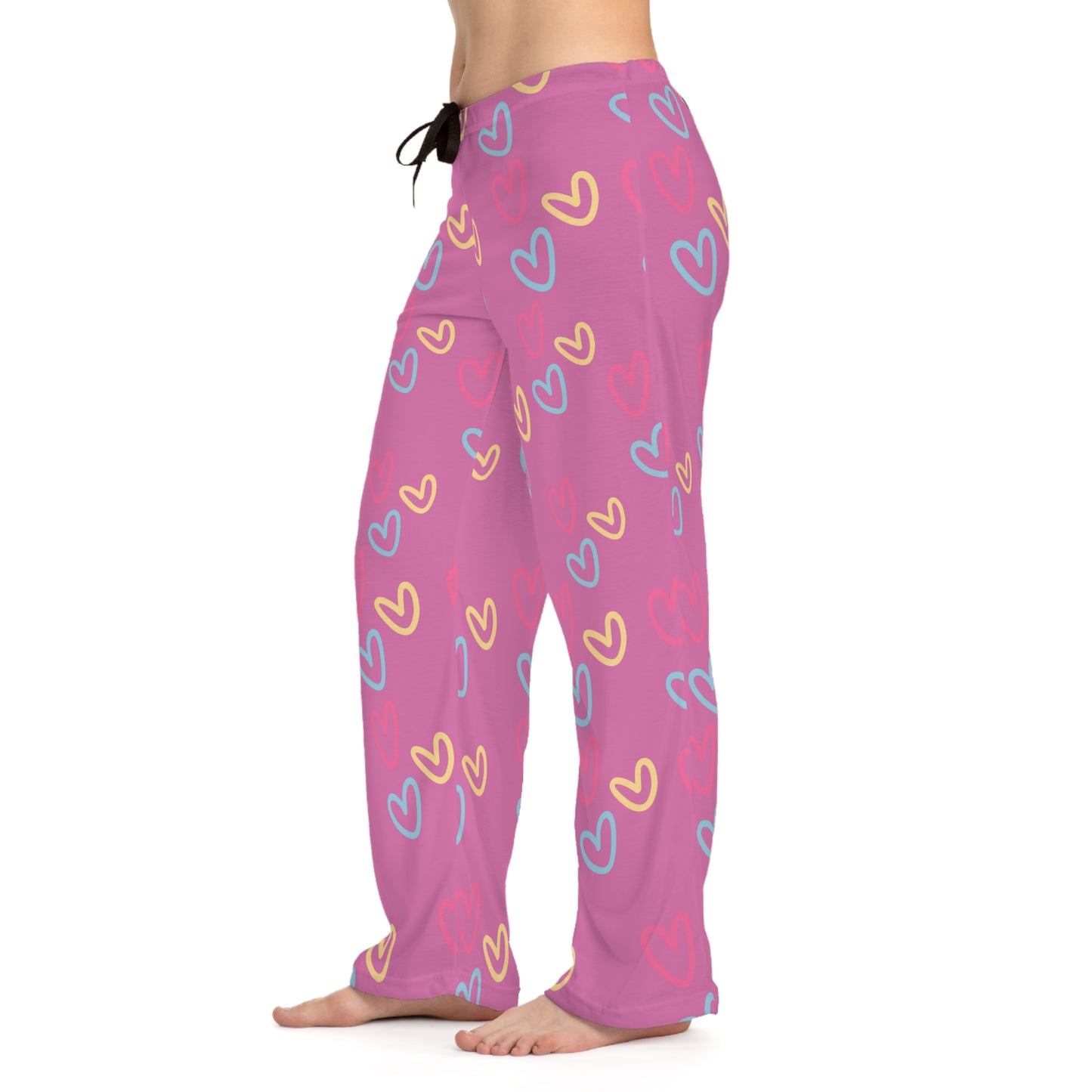 Hearts Love Print Pajama Pants