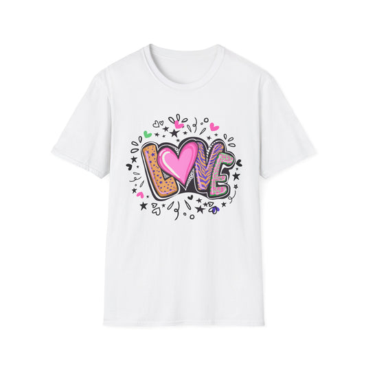 Colorful Love Graphic Unisex Softstyle T-Shirt