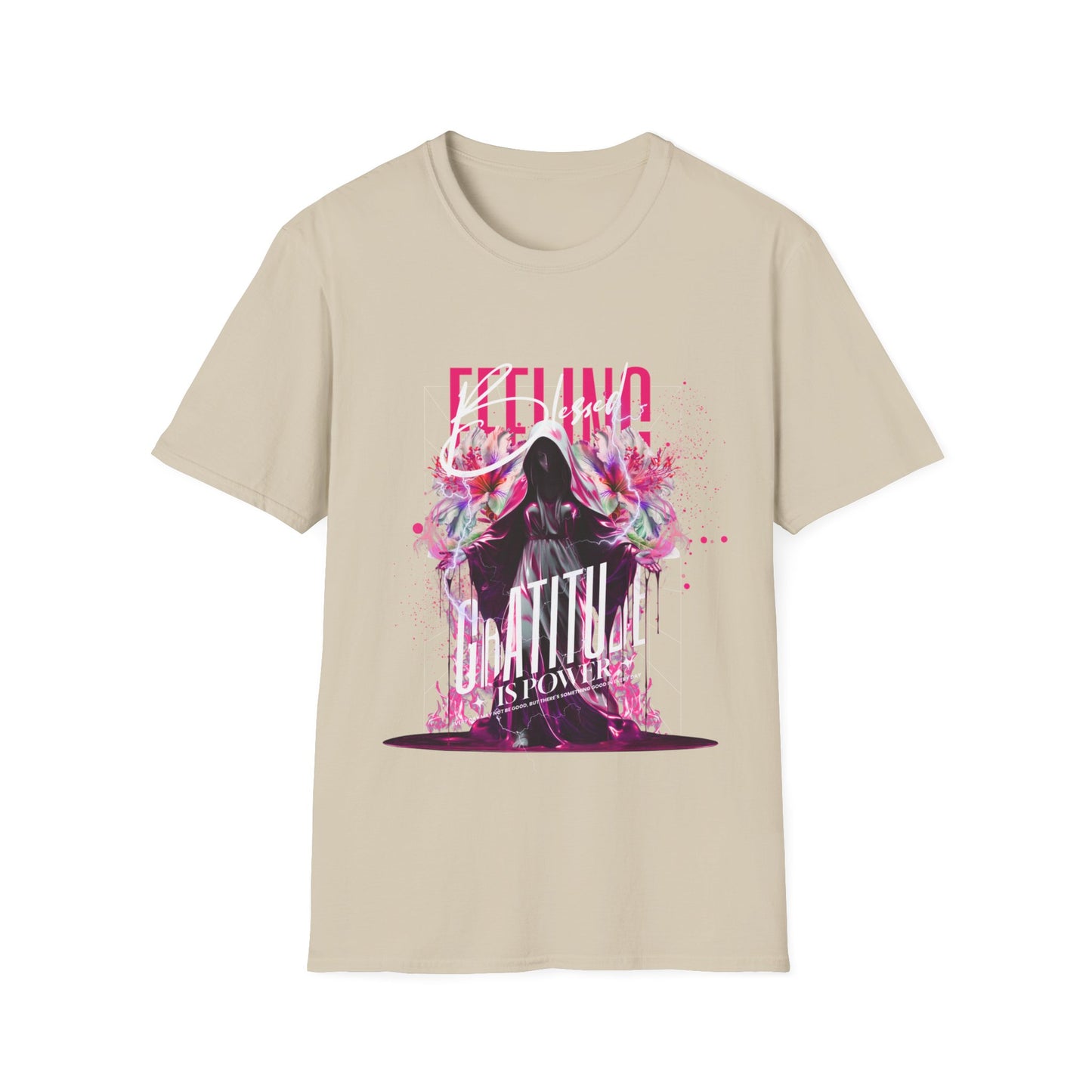 Feeling Beautiful Is Powerful T-Shirt — Floral Hooded Silhouette Tee