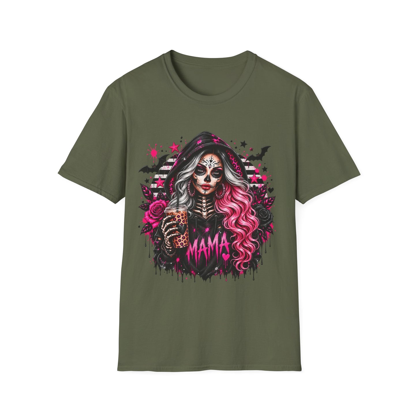 Dia de los Muertos Skull Girl T-Shirt — 'MAMA' Gothic Sugar Skull Tee