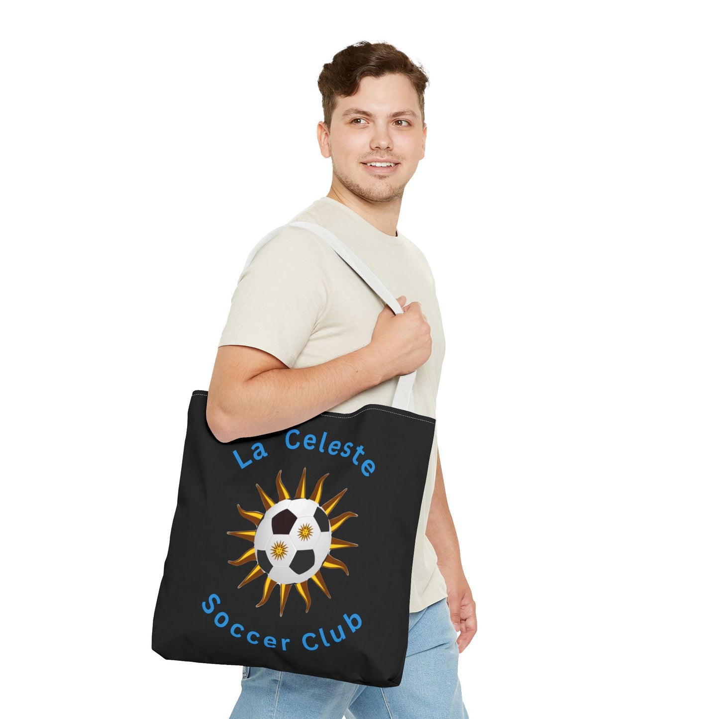 La Celeste S.C. Black Tote Bag | Más que un club una Familia!