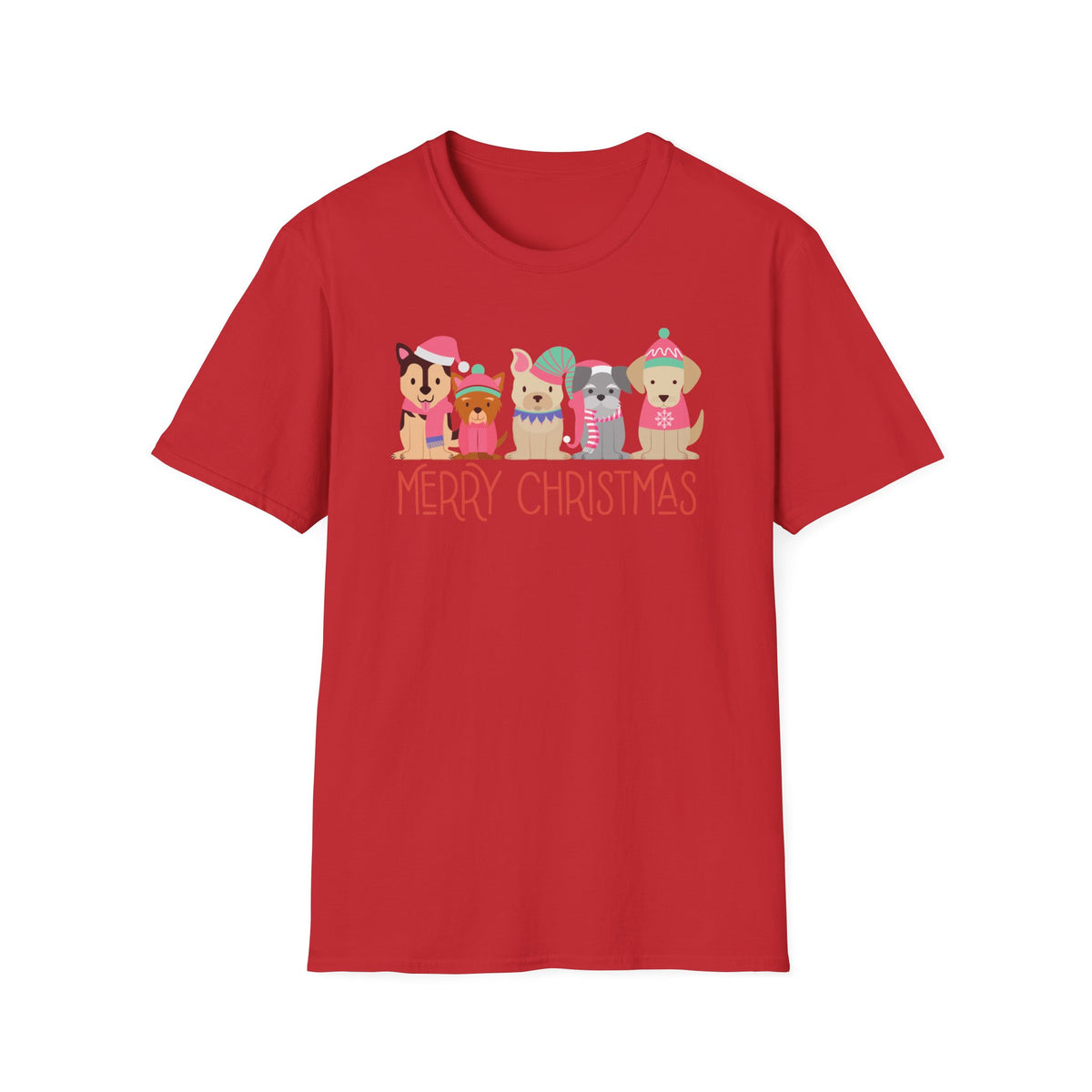 Merry Christmas Dogs T-Shirt — Cute Holiday Puppies Graphic Tee
