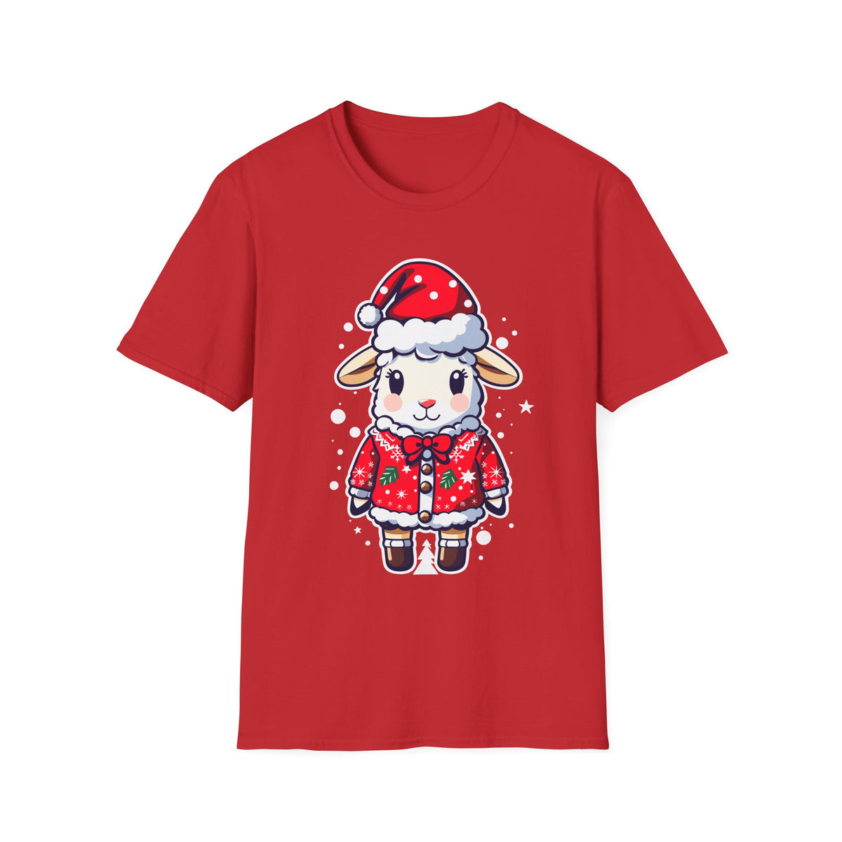 Sheep in Santa Hat T‑Shirt — Cute Christmas Lamb Holiday Tee