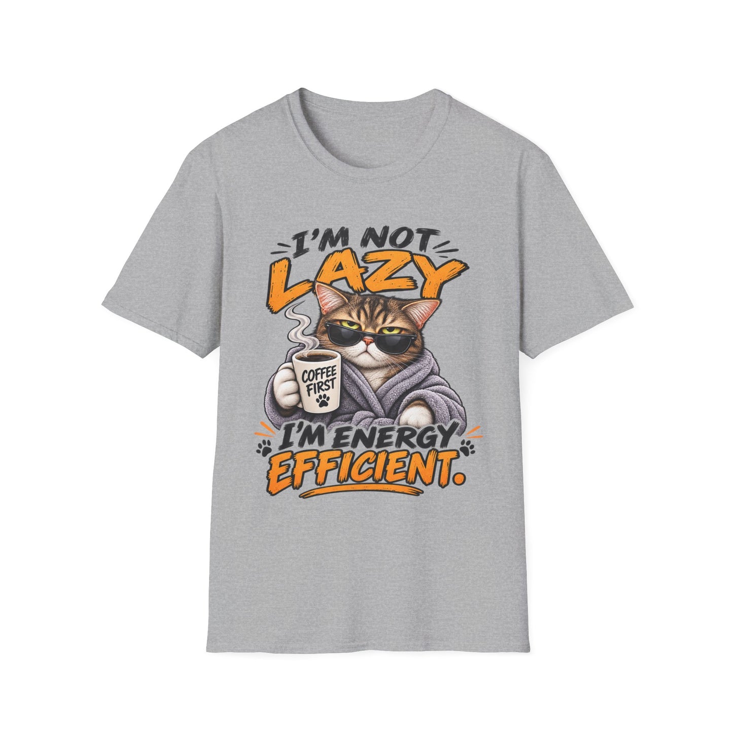 Cat "I'm Not Lazy I'm Energy Efficient" T-Shirt
