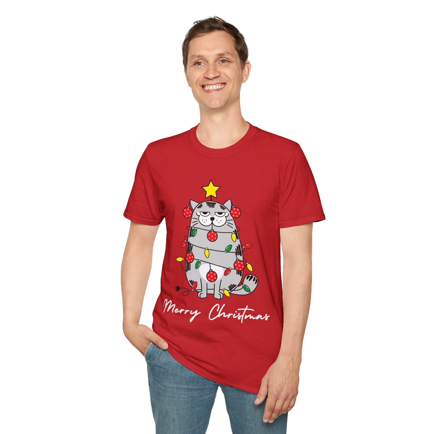 Merry Christmas Cat Unisex T-Shirt