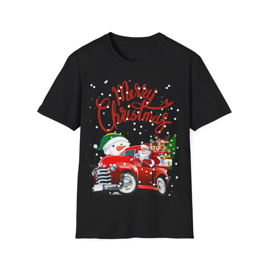 Christmas T-Shirt — "Merry Christmas" Retro Holiday Truck Design