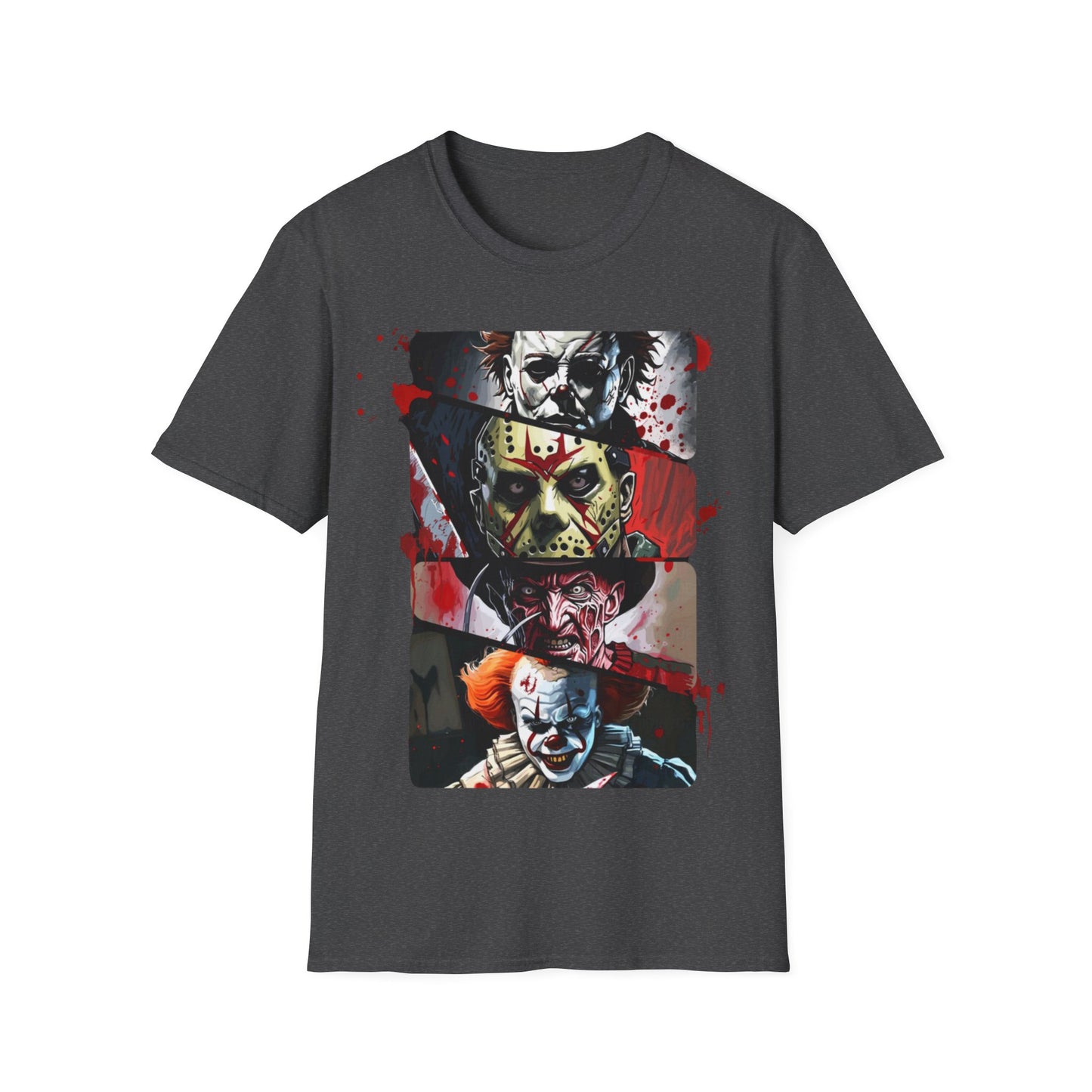 Horror Icons Split-Panel T-Shirt — Graphic Tee