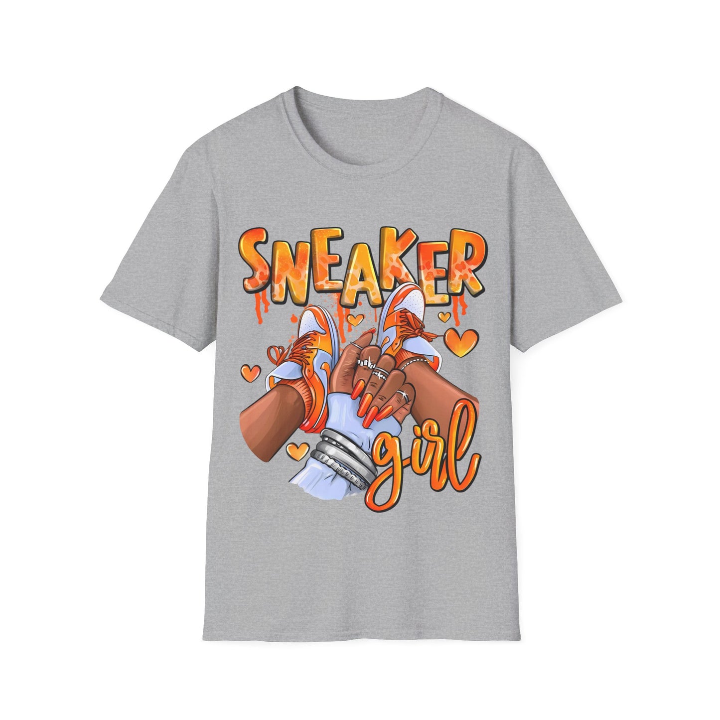 Sneaker Girl T-Shirt – Cute Orange Graphic Tee for Sneaker Lovers