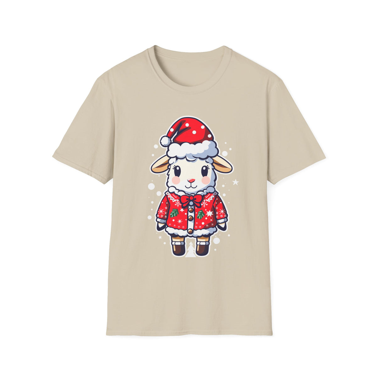 Sheep in Santa Hat T‑Shirt — Cute Christmas Lamb Holiday Tee