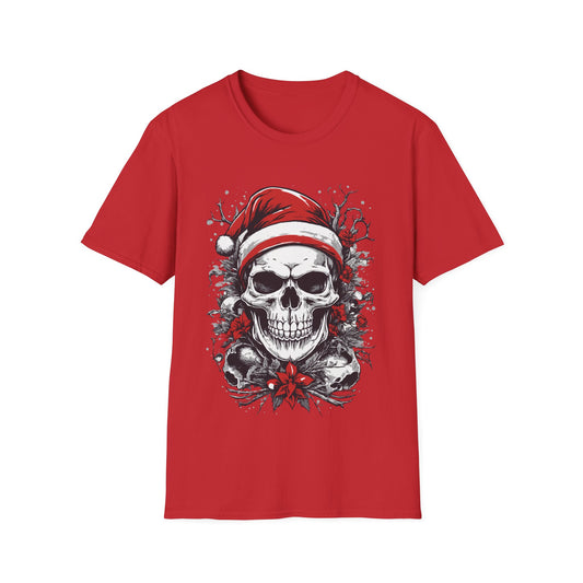 Skull Santa T-Shirt — Gothic Christmas Holiday Tee
