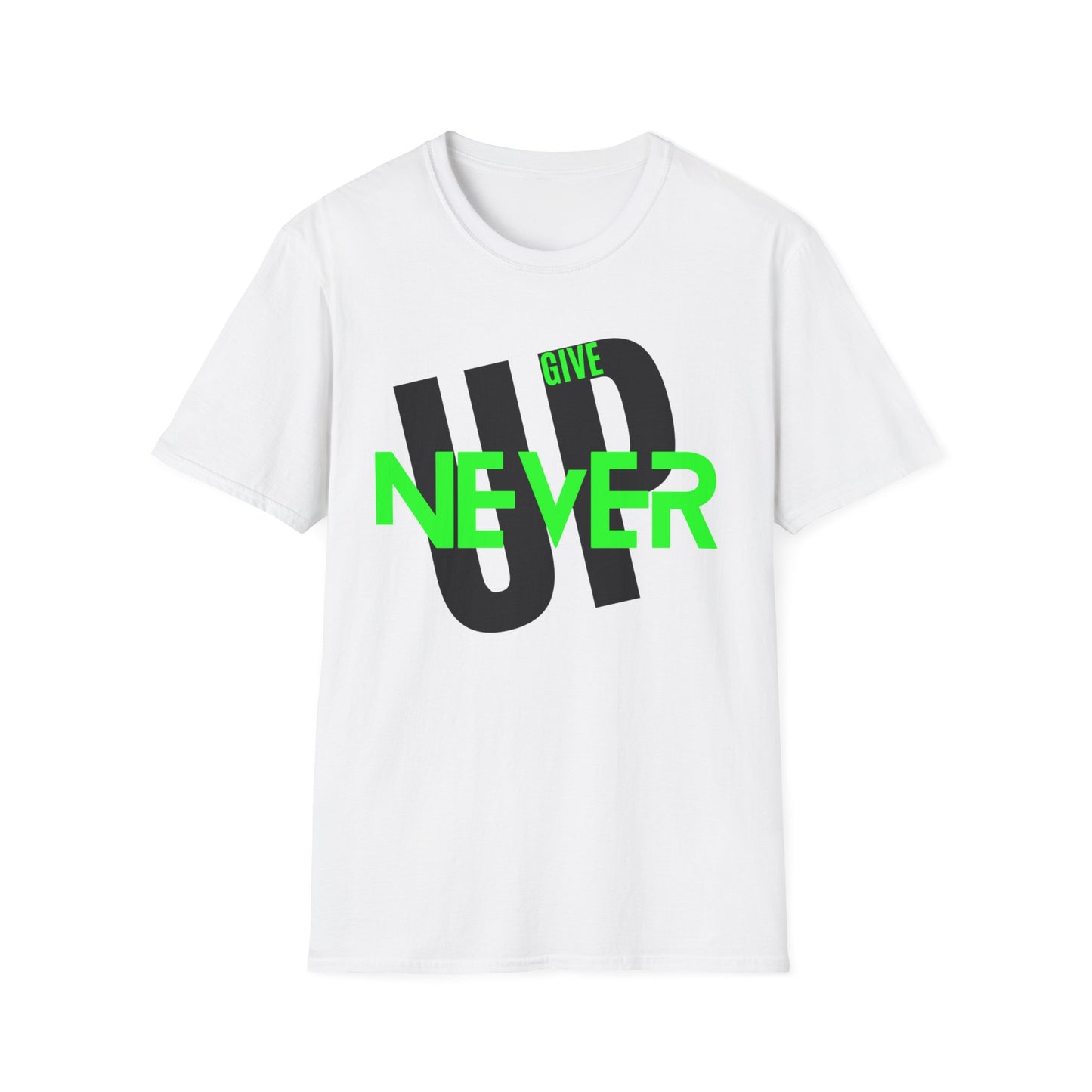 Motivational Unisex Softstyle T-Shirt - 'Never Give Up' Inspiration