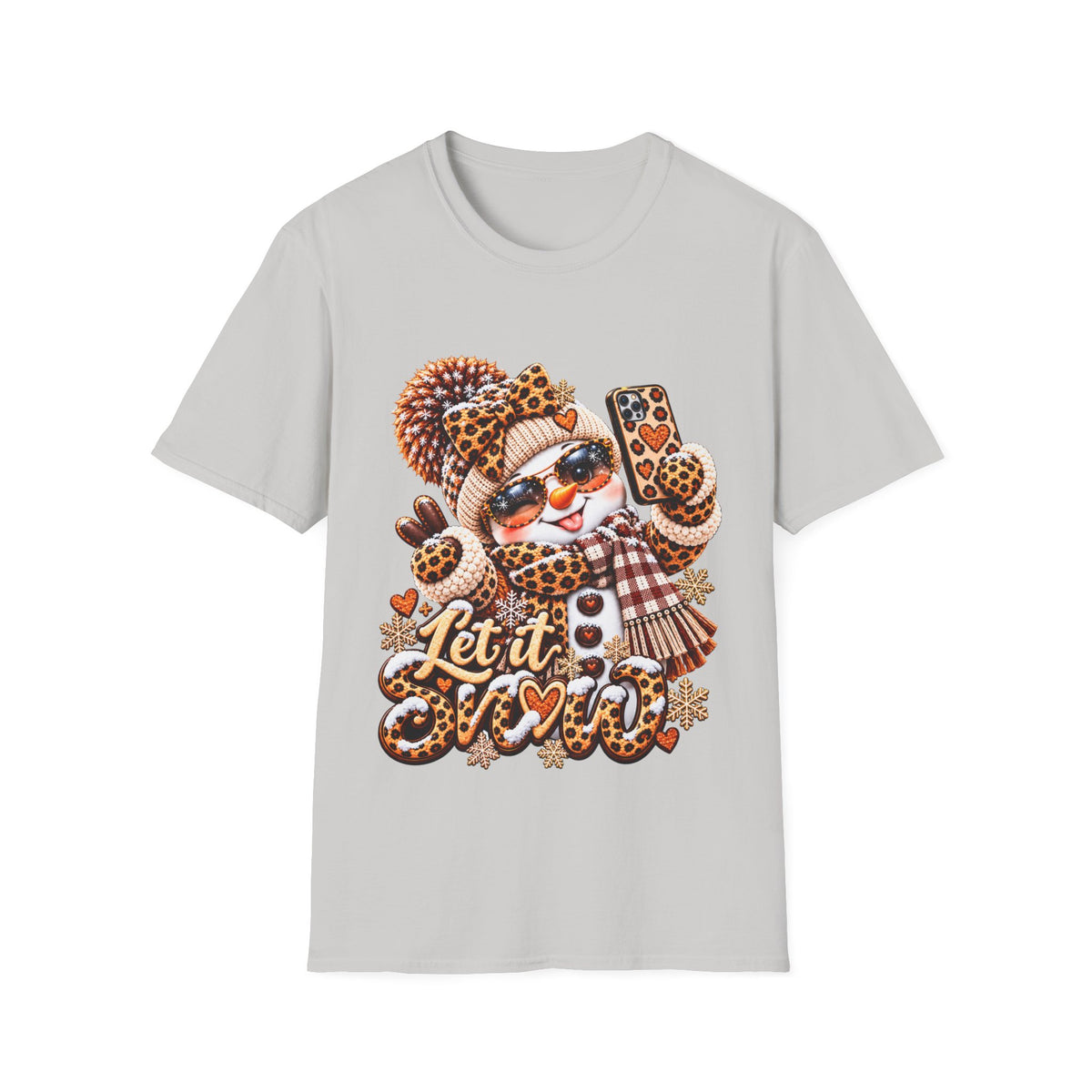 Let It Snow Leopard Christmas T-Shirt