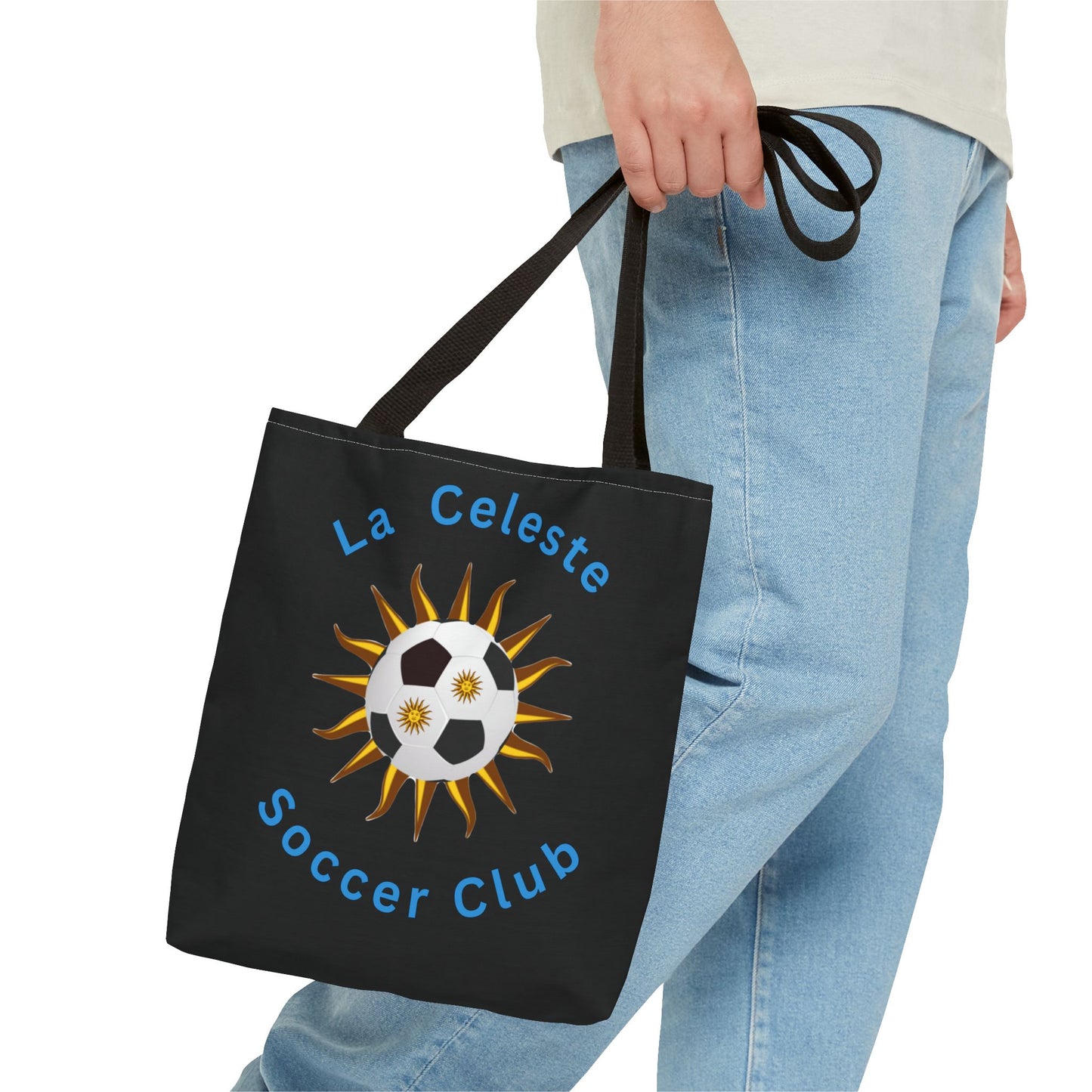 La Celeste S.C. Black Tote Bag | Más que un club una Familia!