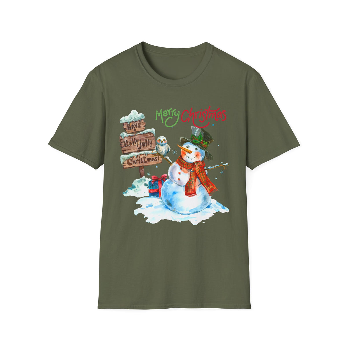 Merry Christmas Snowman T-Shirt — Festive Holiday Graphic Tee