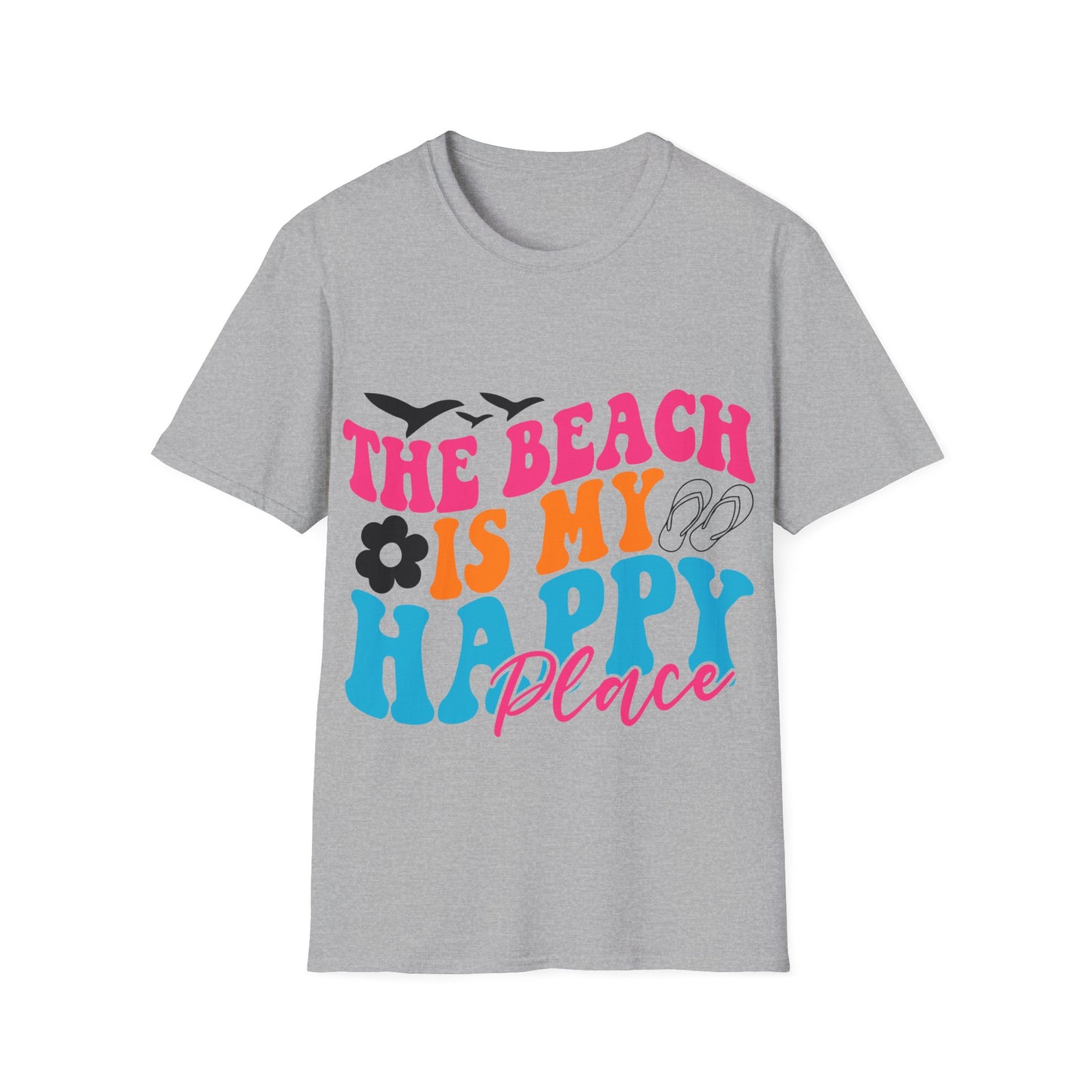 The Beach is my Happy Place ,Unisex Softstyle T-Shirt