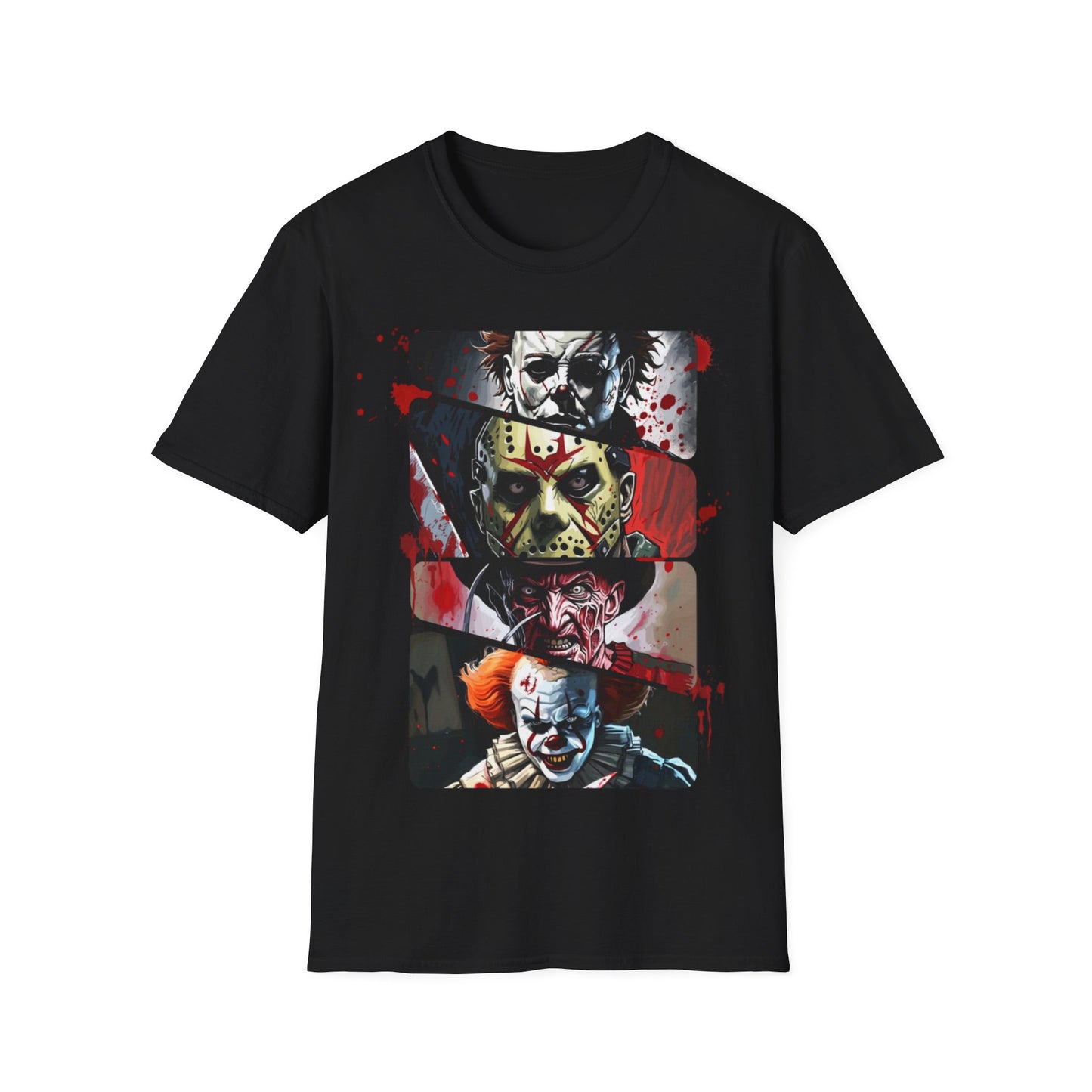 Horror Icons Split-Panel T-Shirt — Graphic Tee