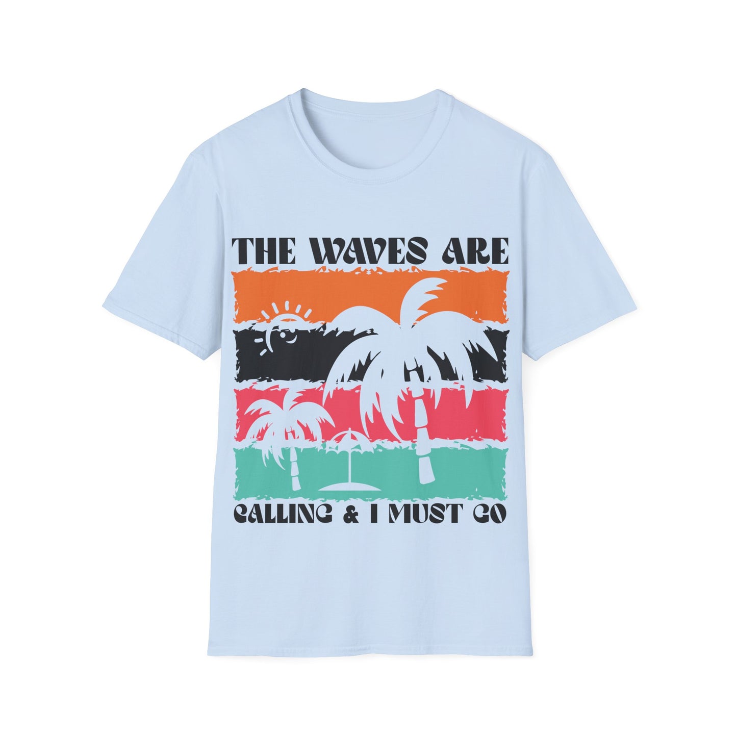 The Waves Are Calling T-Shirt – Retro Palm Beach Surf Tee